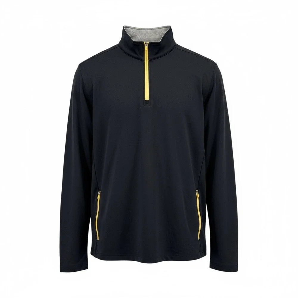 Chubbies Men Black 1/4 Zip Long Sleeve Pullover Sweatshirt Size Large Hiking NEW - Picture 7 of 14